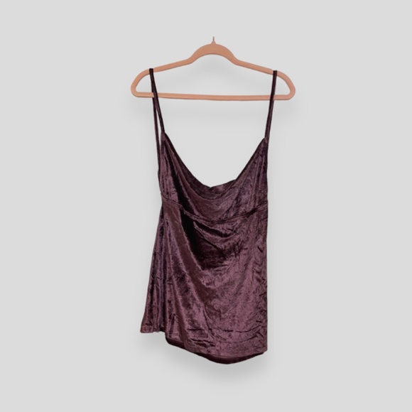 Free People All Night Velvet Tunic Tank Purple Size Large NWT - Picture 4 of 6